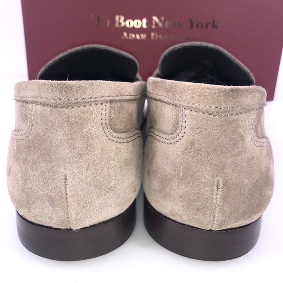 TO BOOT NEW YORK Mens Marmota Beige Corvo Round Toe Slip On Leather Loafers 8.5M - Picture 7 of 8